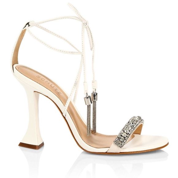 SCHUTZ White Heels with Silver Accents - Picture 6 of 6